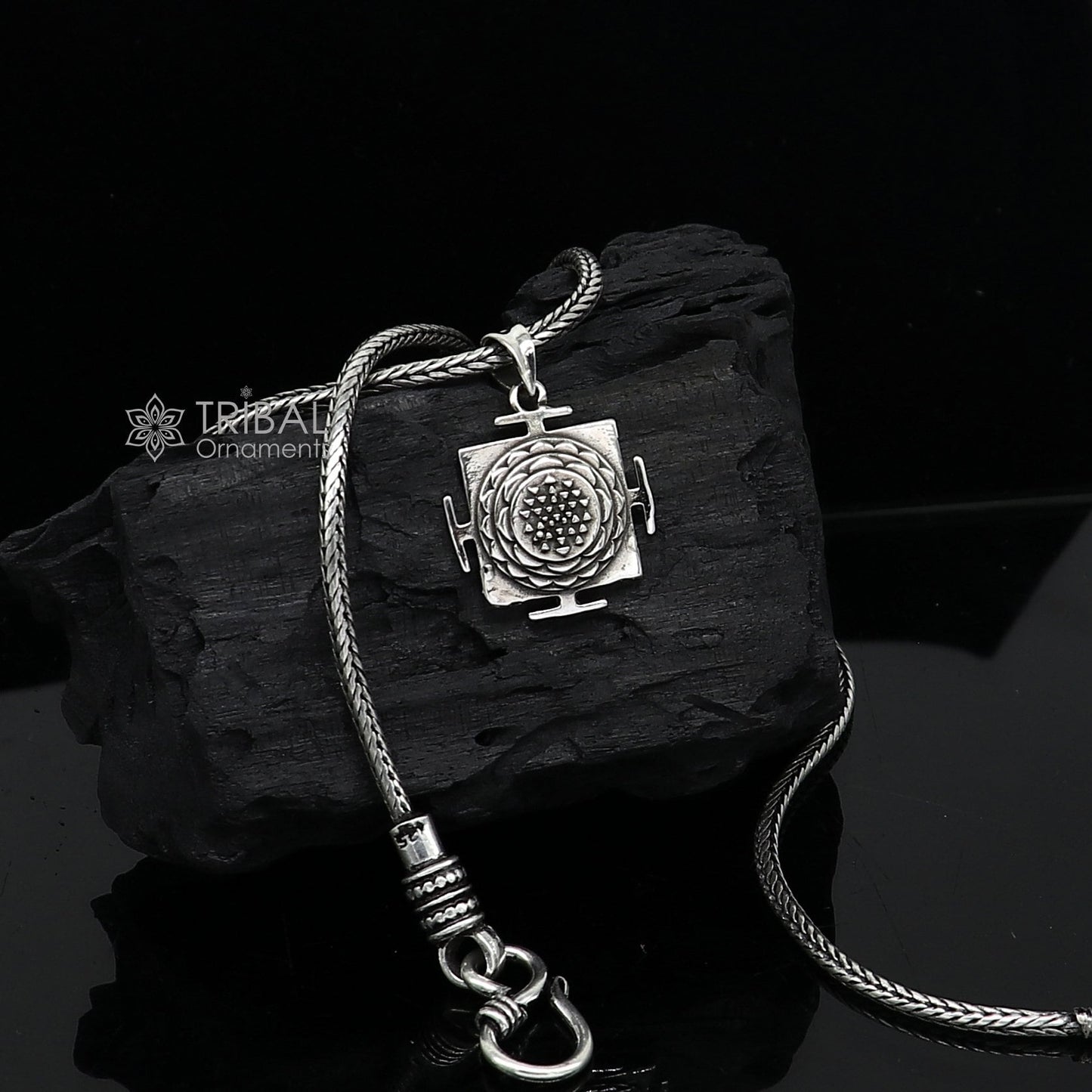 925 sterling silver exclusive unique design SHRI YANTRAM pendant, shree Lakshmi yantra unique best unisex gifting jewelrynsp705 - TRIBAL ORNAMENTS
