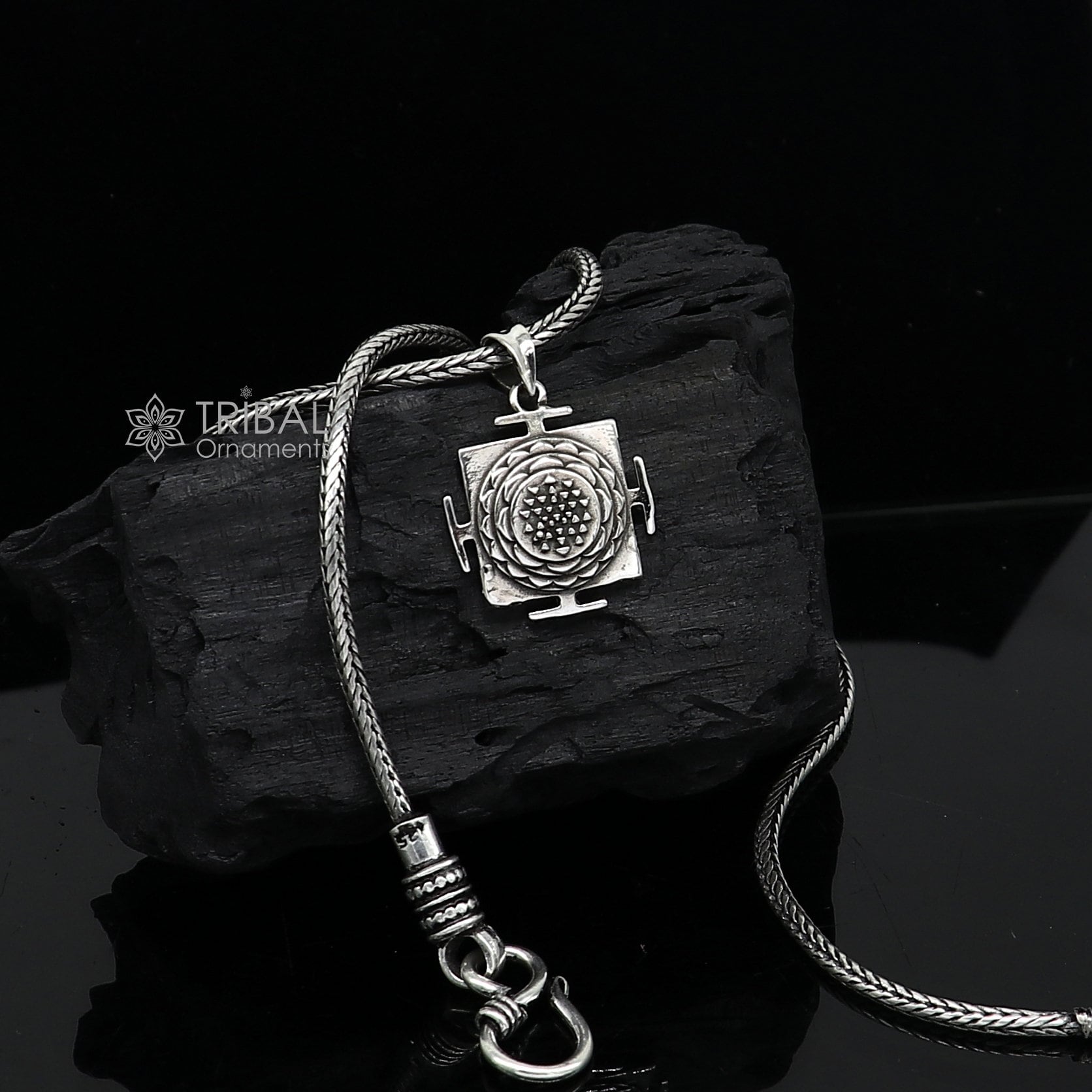 925 sterling silver exclusive unique design SHRI YANTRAM pendant, shree Lakshmi yantra unique best unisex gifting jewelrynsp705 - TRIBAL ORNAMENTS