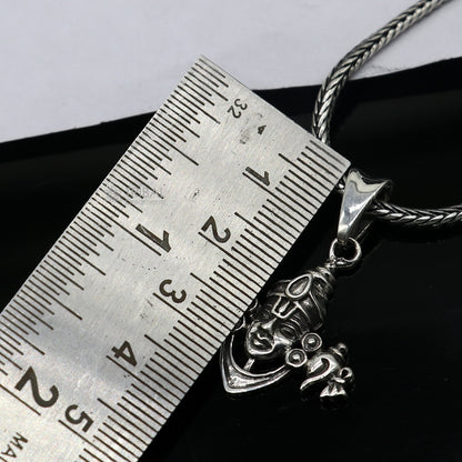 Sterling silver Lord Tirupati Balaji pendant by Tribal Ornaments, handcrafted Hindu deity jewelry for unisex divine gifting.