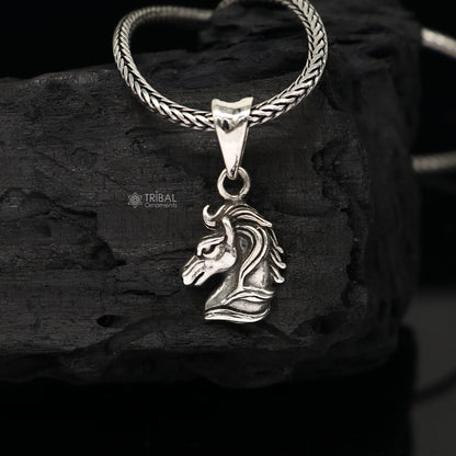 Sterling silver horse unicorn Pegasus pendant from Tribal Ornaments, featuring a detailed and stylish customized jewelry design.