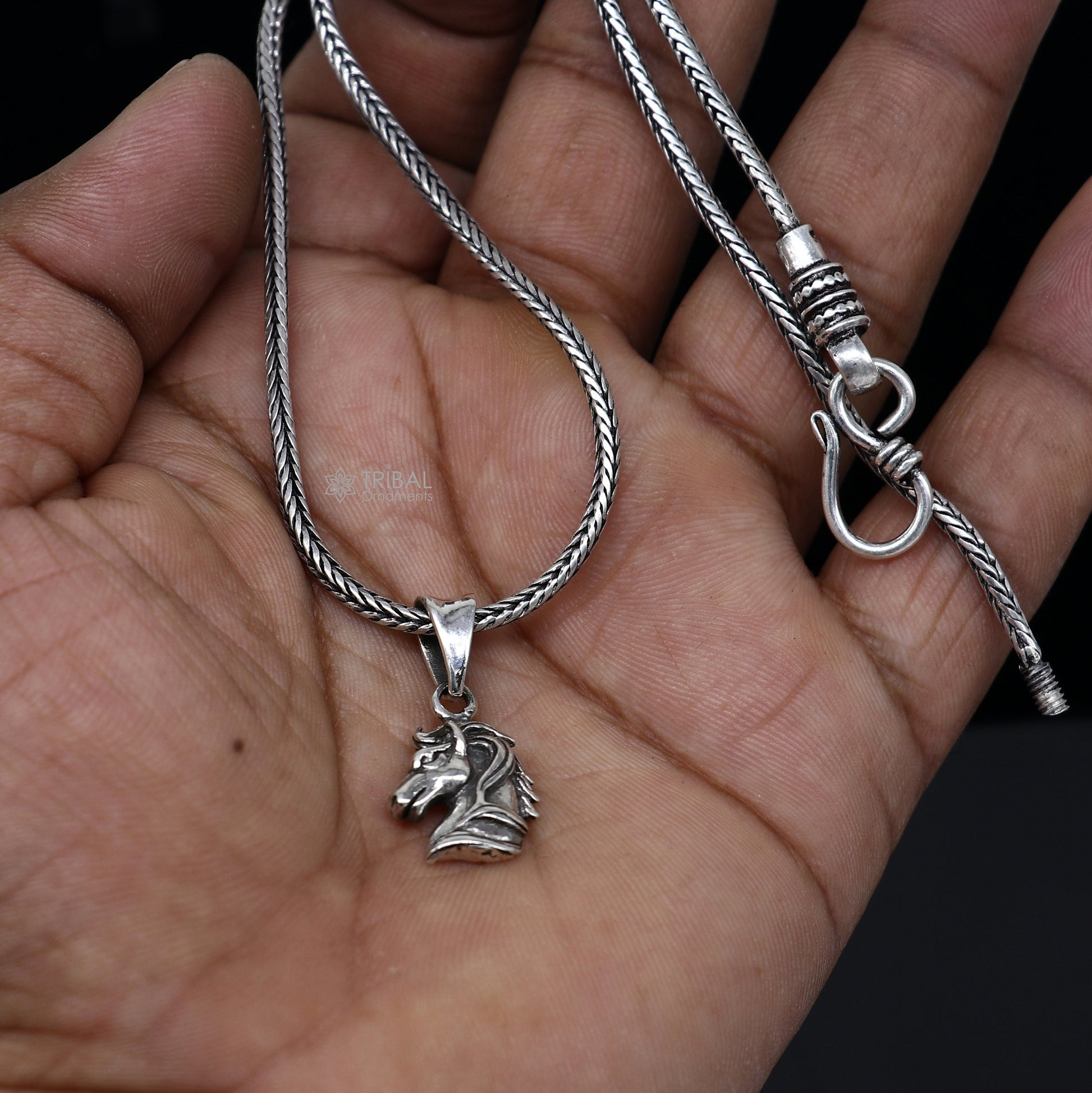 Sterling silver horse unicorn Pegasus pendant featuring a detailed, stylish design for customized jewelry necklace.