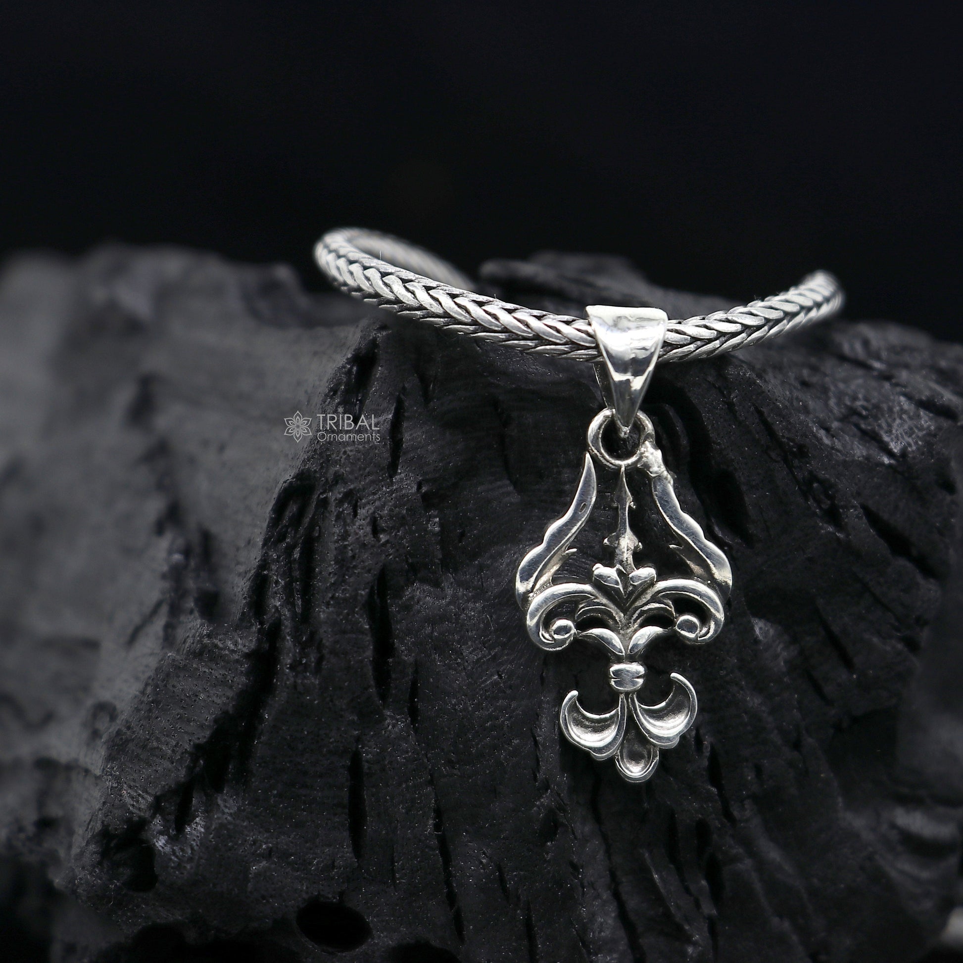 925 sterling silver Lord Shiva Trident Trishul pendant, unisex jewelry with intricate tribal design, high-quality silver necklace locket.