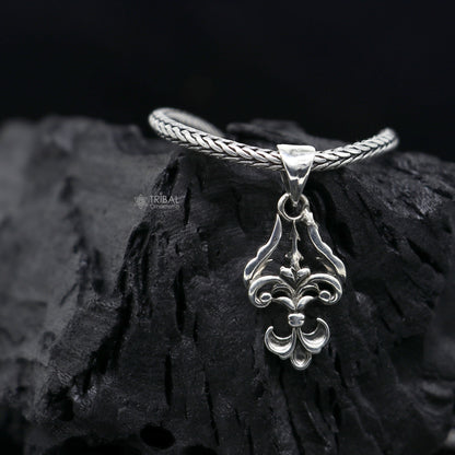 925 sterling silver Lord Shiva Trident Trishul pendant, unisex jewelry with intricate tribal design, high-quality silver necklace locket.