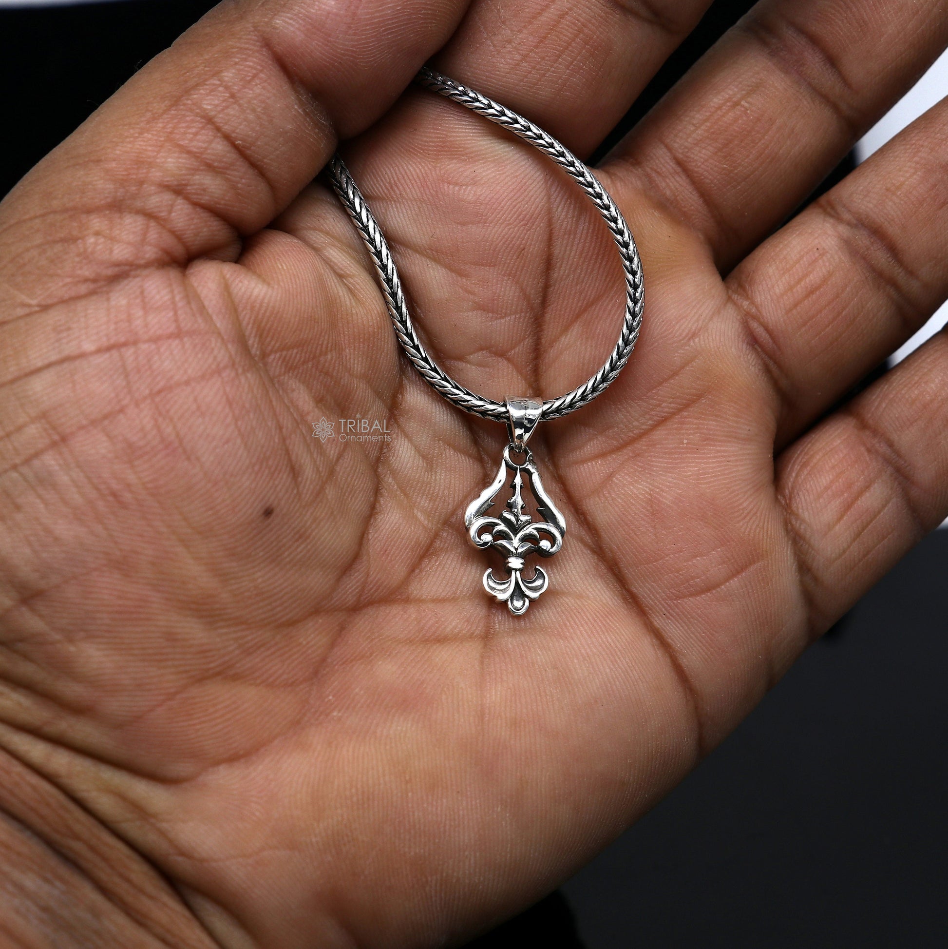 Sterling silver Lord Shiva Trident Trishul pendant, unisex jewelry, detailed design, high-quality silver necklace locket.