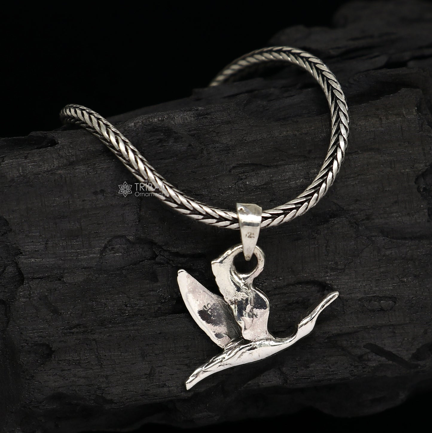 925 sterling silver unique design Hummingbird pendant wheat chain necklace locket best gifting jewelry Nsp715 - TRIBAL ORNAMENTS