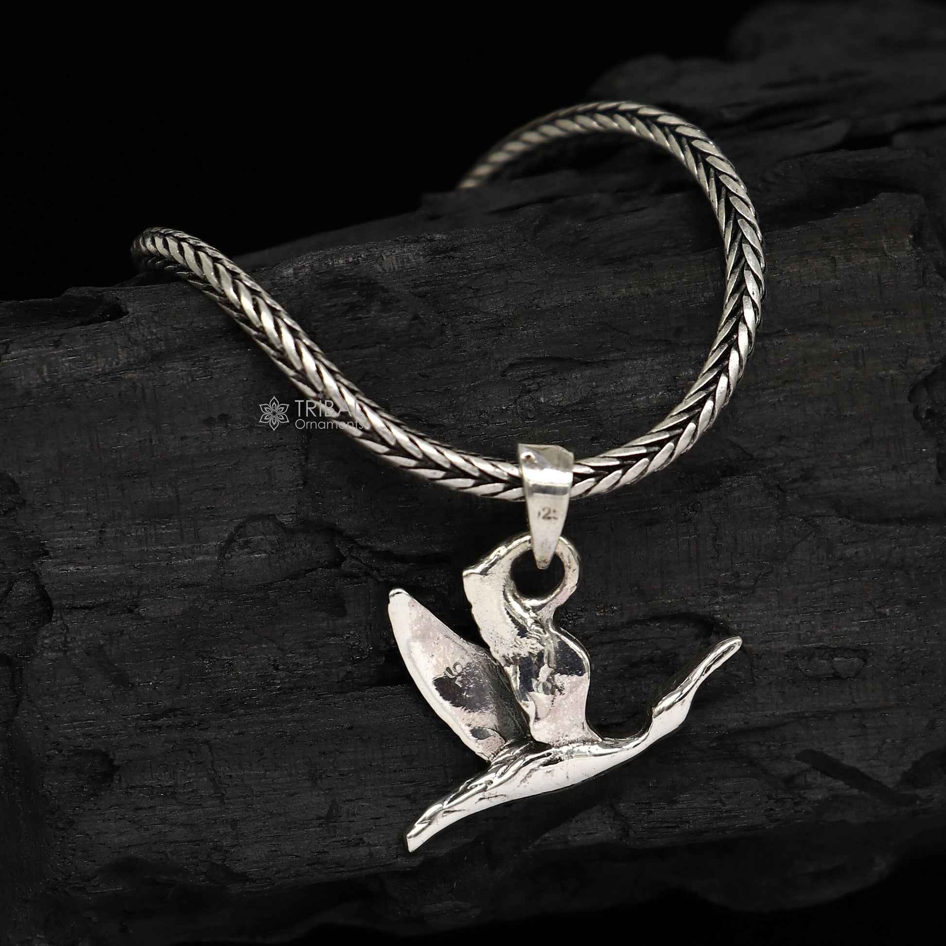 925 sterling silver unique design Hummingbird pendant wheat chain necklace locket best gifting jewelry Nsp715 - TRIBAL ORNAMENTS