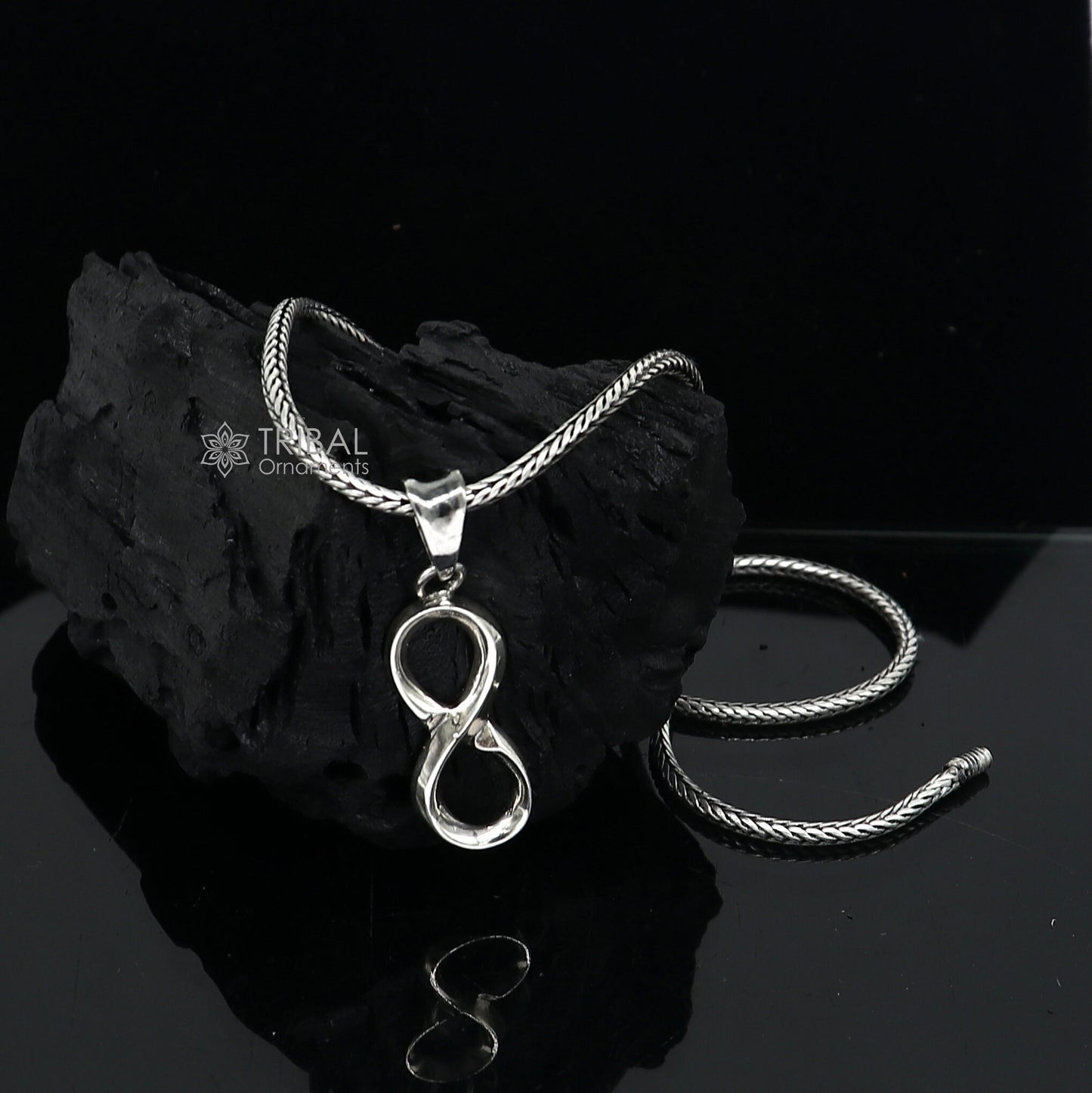 925 sterling silver unique design infinity pendant locket for boys and girls nsp702 - TRIBAL ORNAMENTS