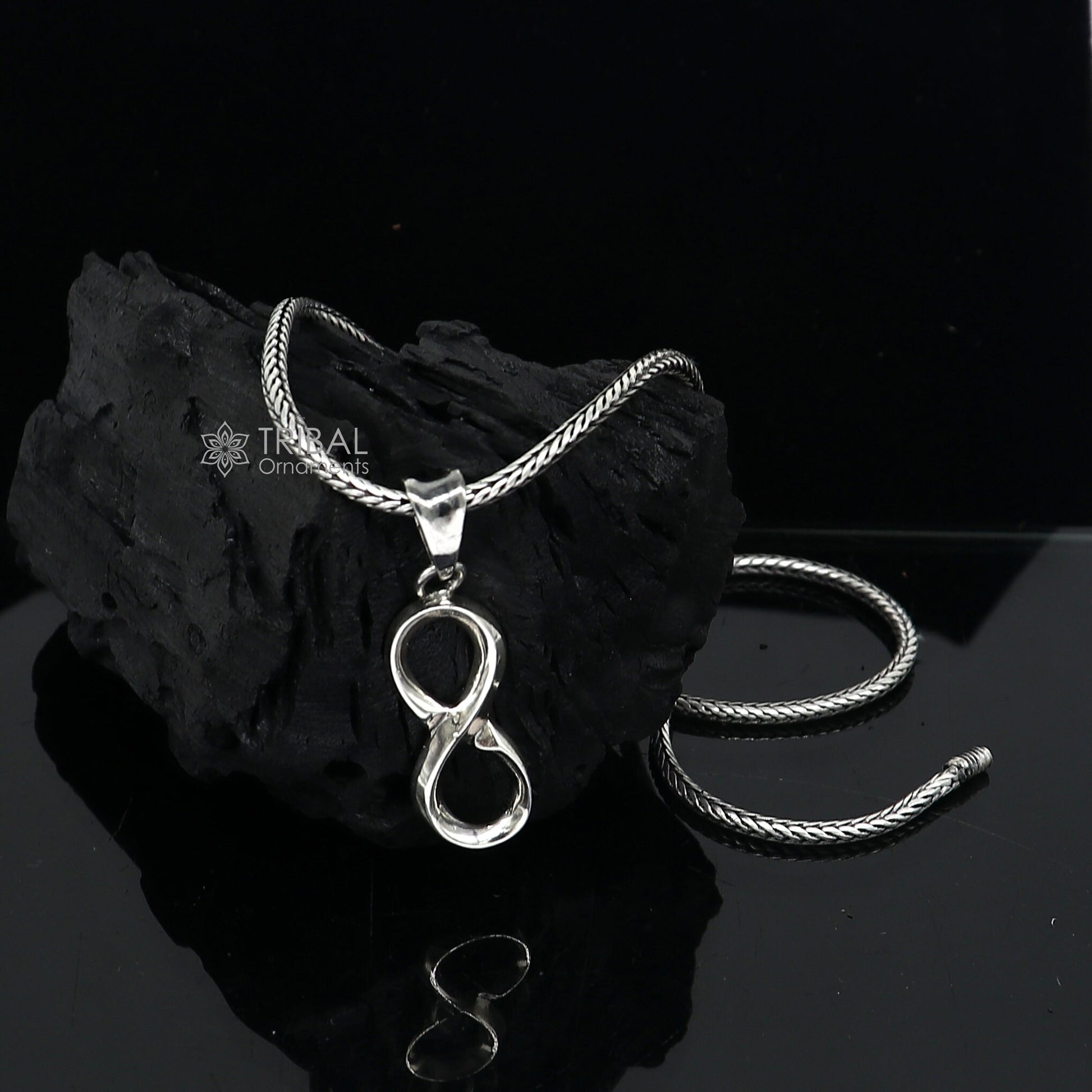 925 sterling silver unique design infinity pendant locket for boys and girls nsp702 - TRIBAL ORNAMENTS