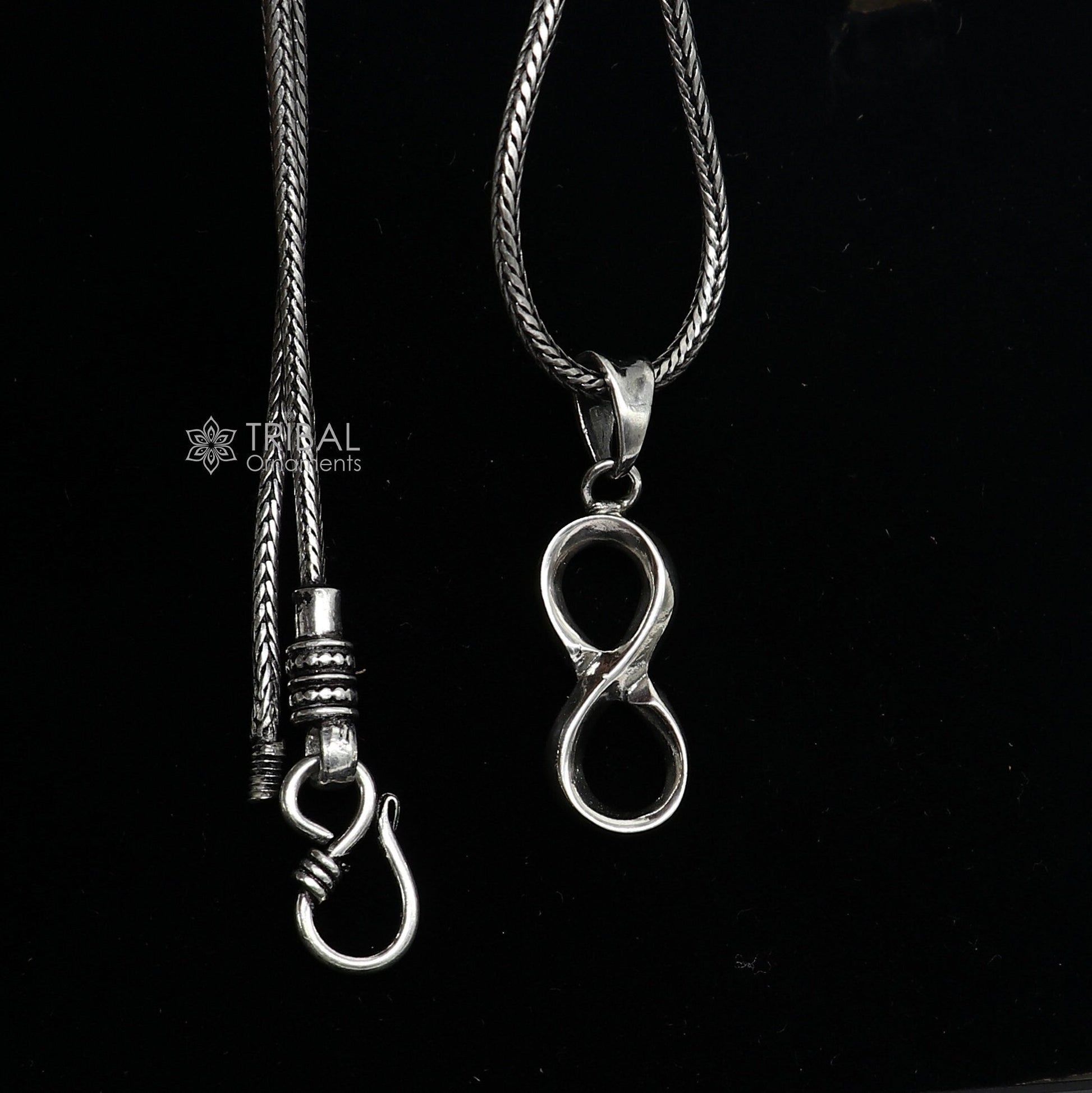 925 sterling silver unique design infinity pendant locket for boys and girls nsp702 - TRIBAL ORNAMENTS