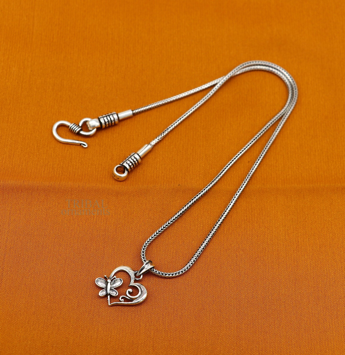 solid 925 sterling silver heart pendant, excellent unique design stylish unisex personalized gift pendant jewelry ssp1690 - TRIBAL ORNAMENTS