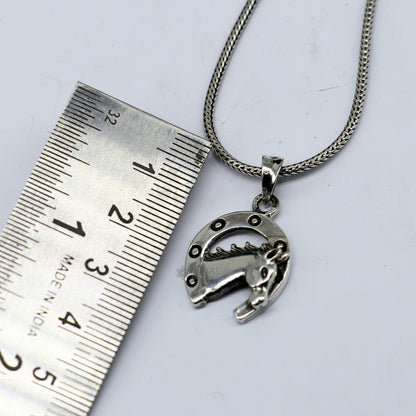 925 sterling silver unicorn pendant by TRIBAL ORNAMENTS featuring a whimsical, detailed unicorn design symbolizing magic and purity.