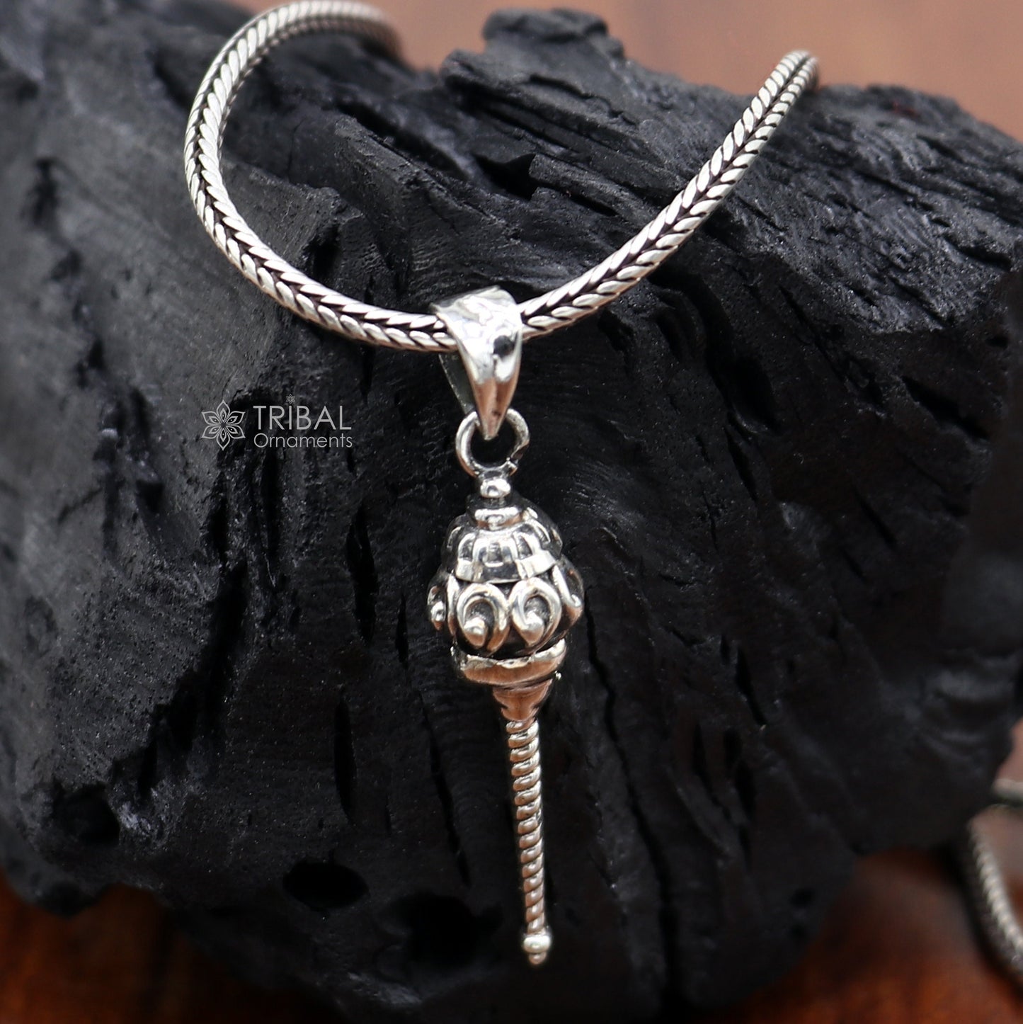 Unique Lord hanuman mace/gada 925 sterling silver small pendant, Wonderful Pendant for unisex gifting  necklace nsp666 - TRIBAL ORNAMENTS