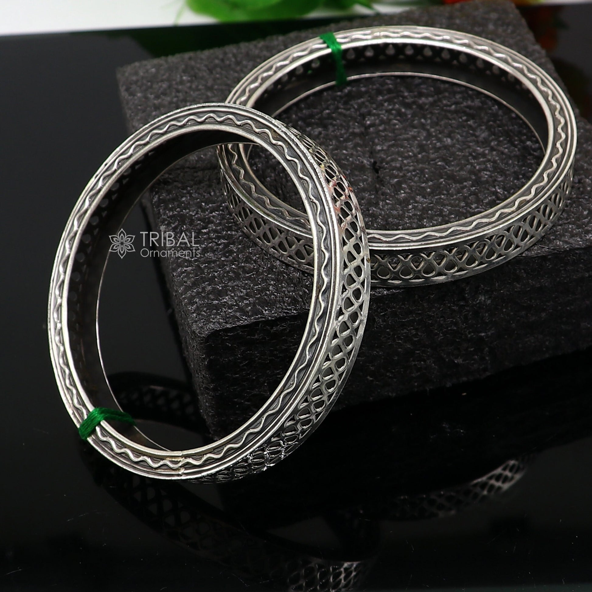 Exclusive functional 925 sterling silver unique style handmade bangle bracelet , best brides collection wedding NAVRATRI jewelry nba402 - TRIBAL ORNAMENTS