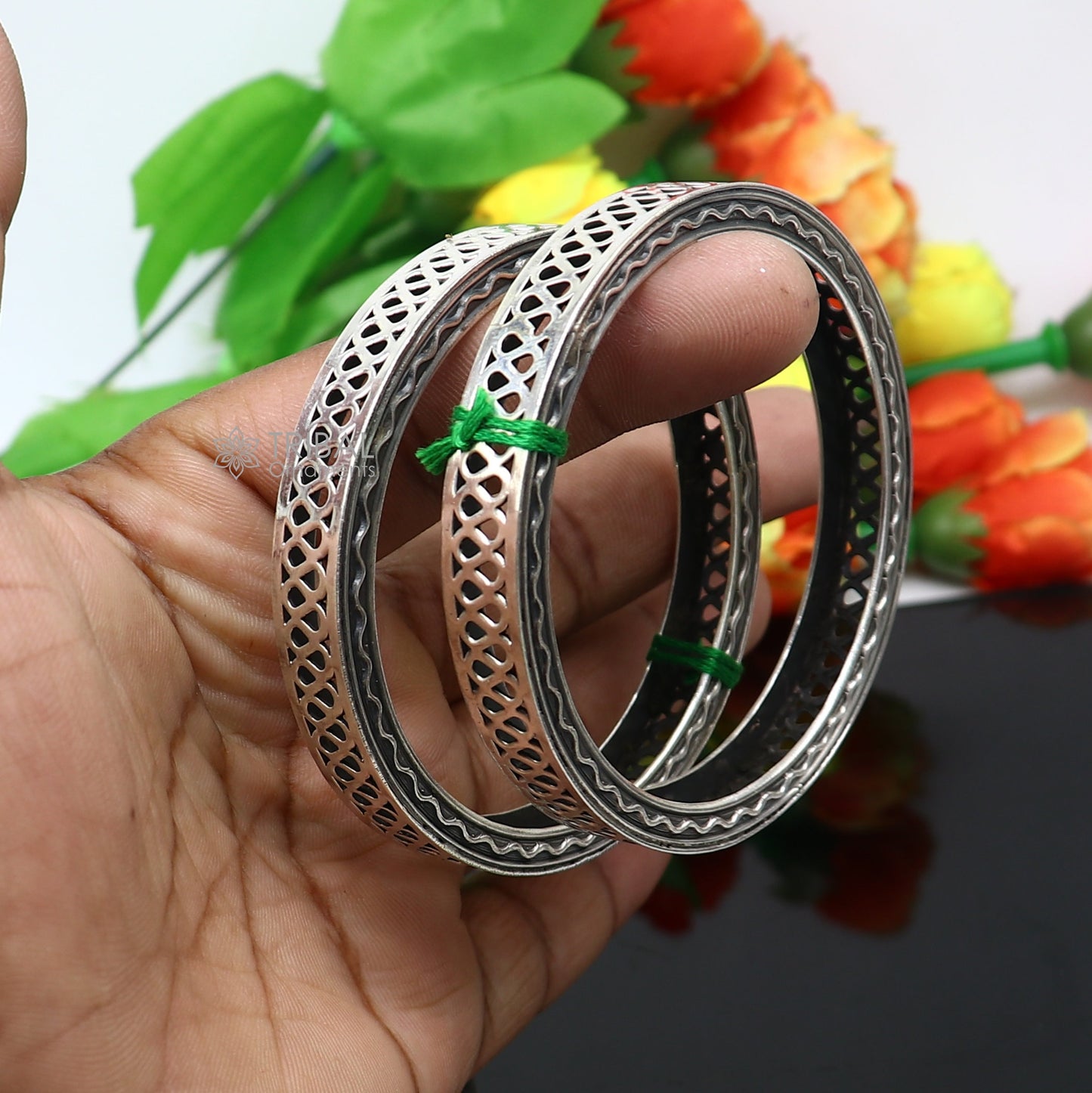 Exclusive functional 925 sterling silver unique style handmade bangle bracelet , best brides collection wedding NAVRATRI jewelry nba402 - TRIBAL ORNAMENTS