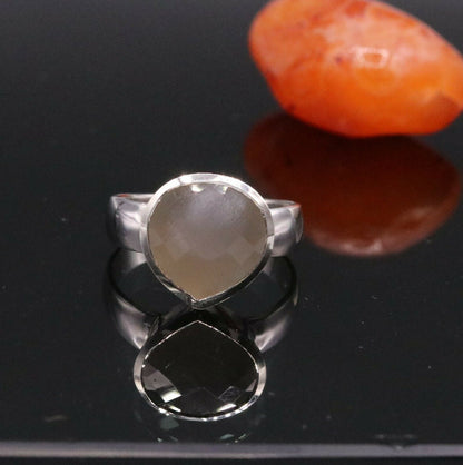 925 sterling silver unisex aqua chalcedony jadau ring featuring a crafted band and detailed design, perfect for gifting.