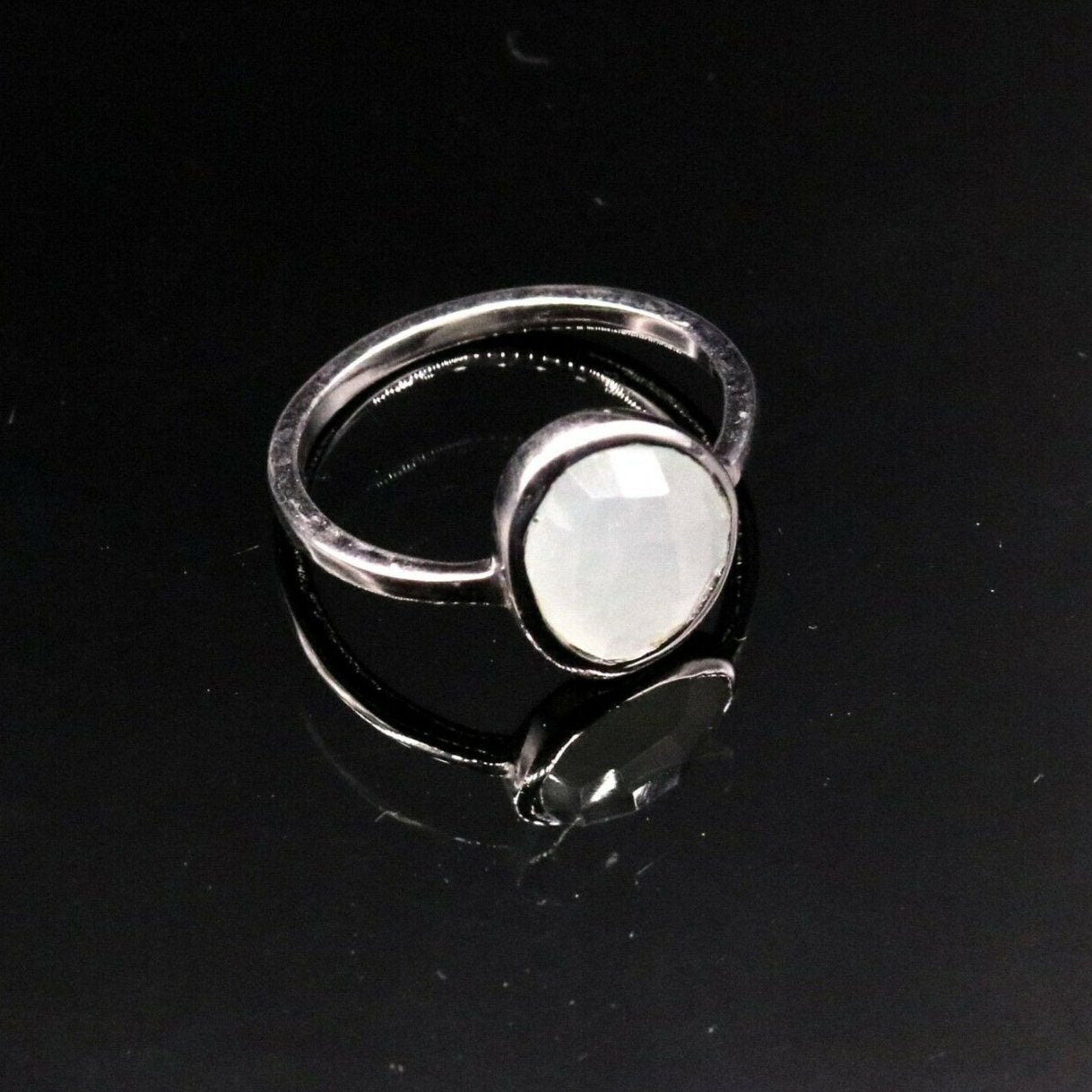 925 SOLID SILVER AQUA QUARTZ STONE AWESOME RING BAND FOR GIRLS DAILY USE sr192 - TRIBAL ORNAMENTS