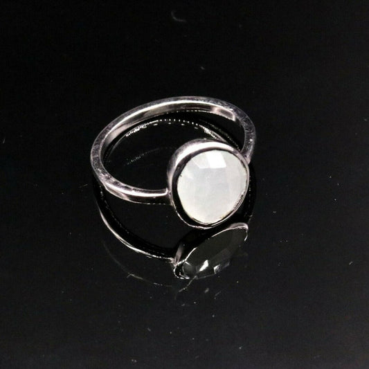 925 SOLID SILVER AQUA QUARTZ STONE AWESOME RING BAND FOR GIRLS DAILY USE sr192 - TRIBAL ORNAMENTS