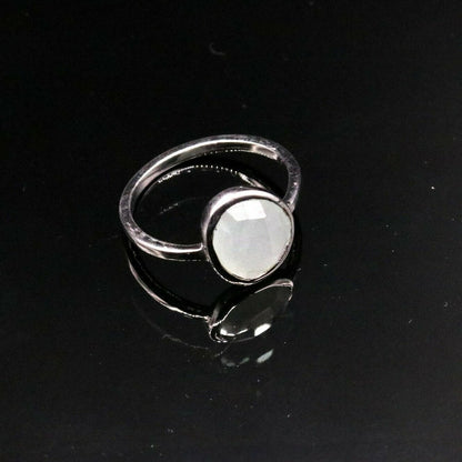 925 SOLID SILVER AQUA QUARTZ STONE AWESOME RING BAND FOR GIRLS DAILY USE sr192 - TRIBAL ORNAMENTS
