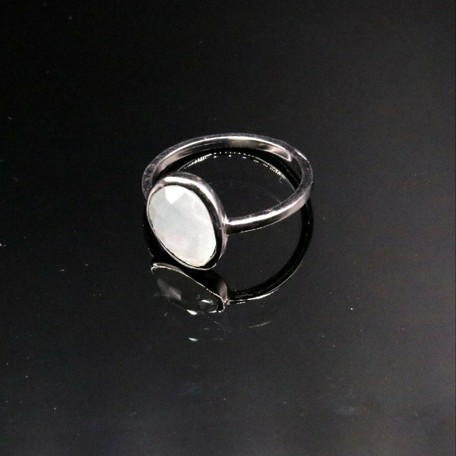 925 SOLID SILVER AQUA QUARTZ STONE AWESOME RING BAND FOR GIRLS DAILY USE sr192 - TRIBAL ORNAMENTS