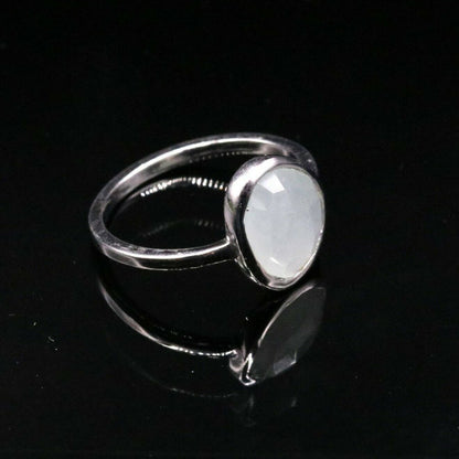 925 SOLID SILVER AQUA QUARTZ STONE AWESOME RING BAND FOR GIRLS DAILY USE sr192 - TRIBAL ORNAMENTS