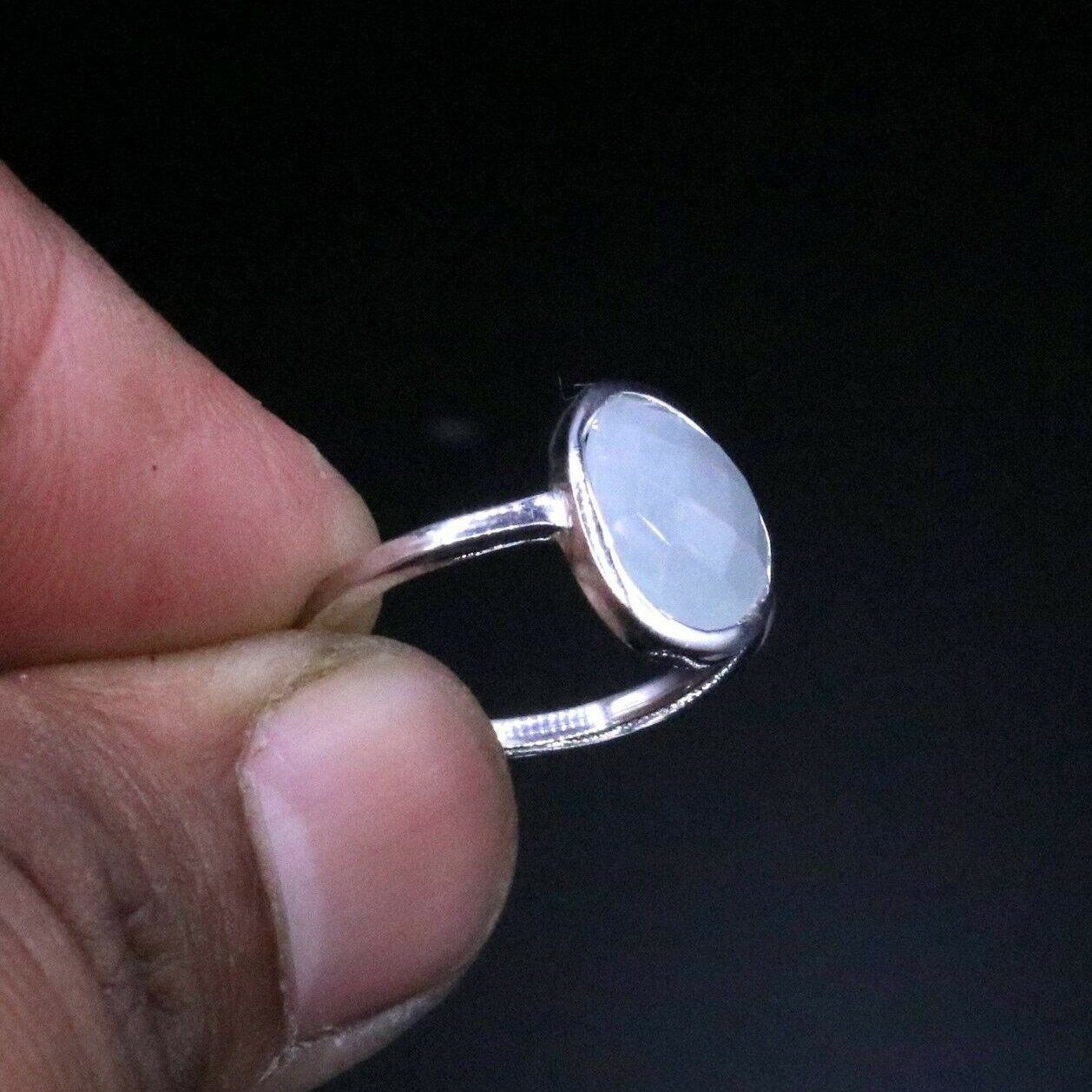 925 SOLID SILVER AQUA QUARTZ STONE AWESOME RING BAND FOR GIRLS DAILY USE sr192 - TRIBAL ORNAMENTS