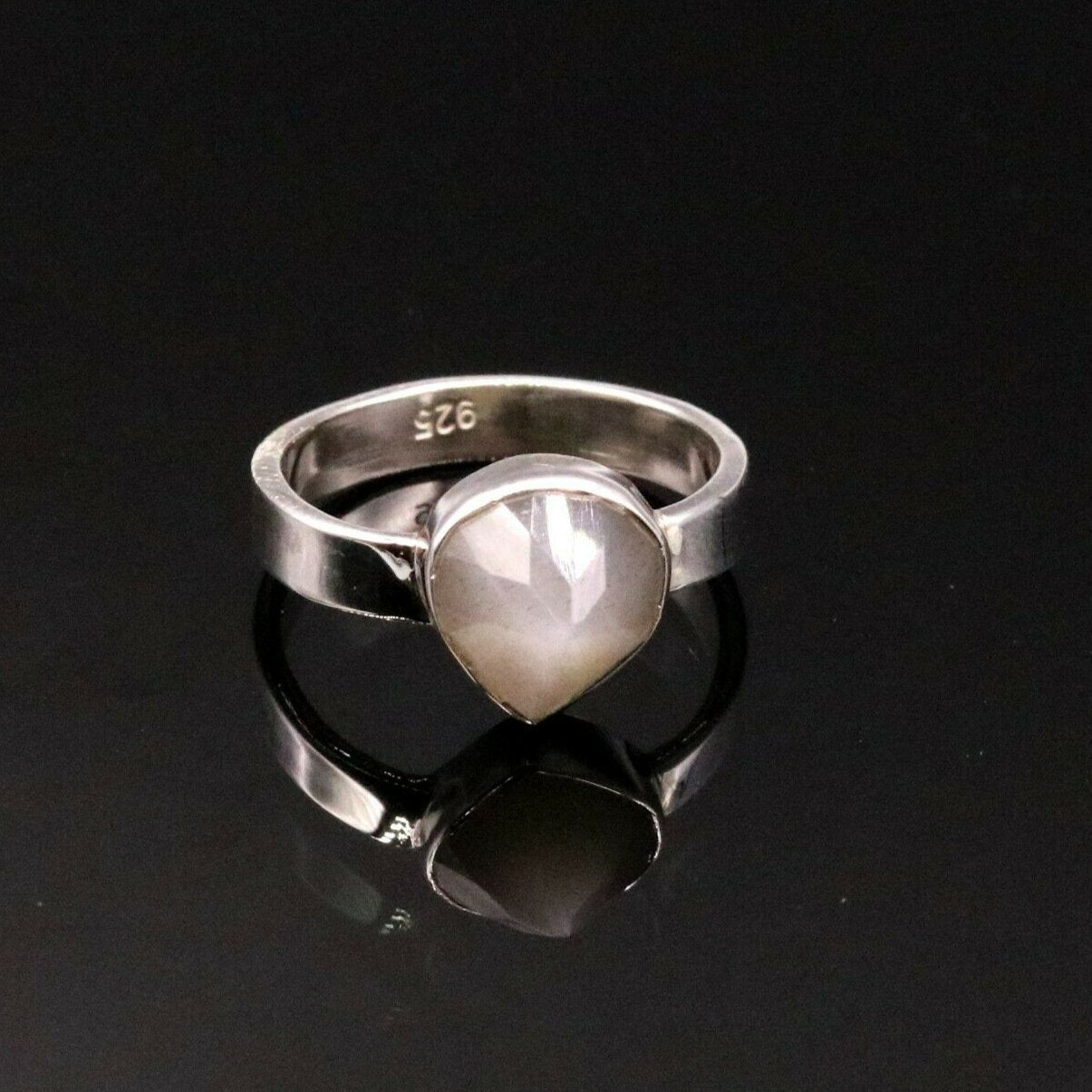 HANDMADE SOLID SILVER INDIAN STYLISH STONE RING BAND AWESOME JEWELRY sr156 - TRIBAL ORNAMENTS