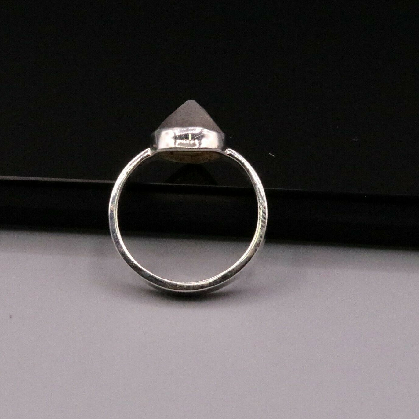 HANDMADE SOLID SILVER INDIAN STYLISH STONE RING BAND AWESOME JEWELRY sr156 - TRIBAL ORNAMENTS