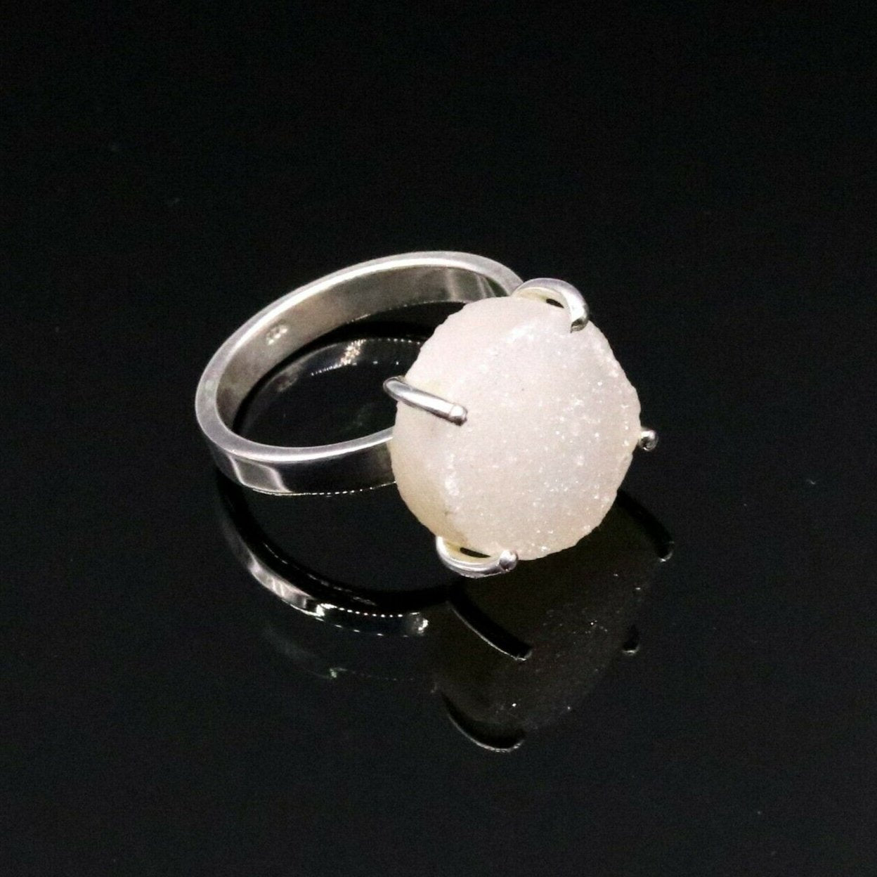 925 SILVER HANDMADE GIFTING WEDDING UNCUT TWO STONE RING BAND UNISEX sr105 - TRIBAL ORNAMENTS