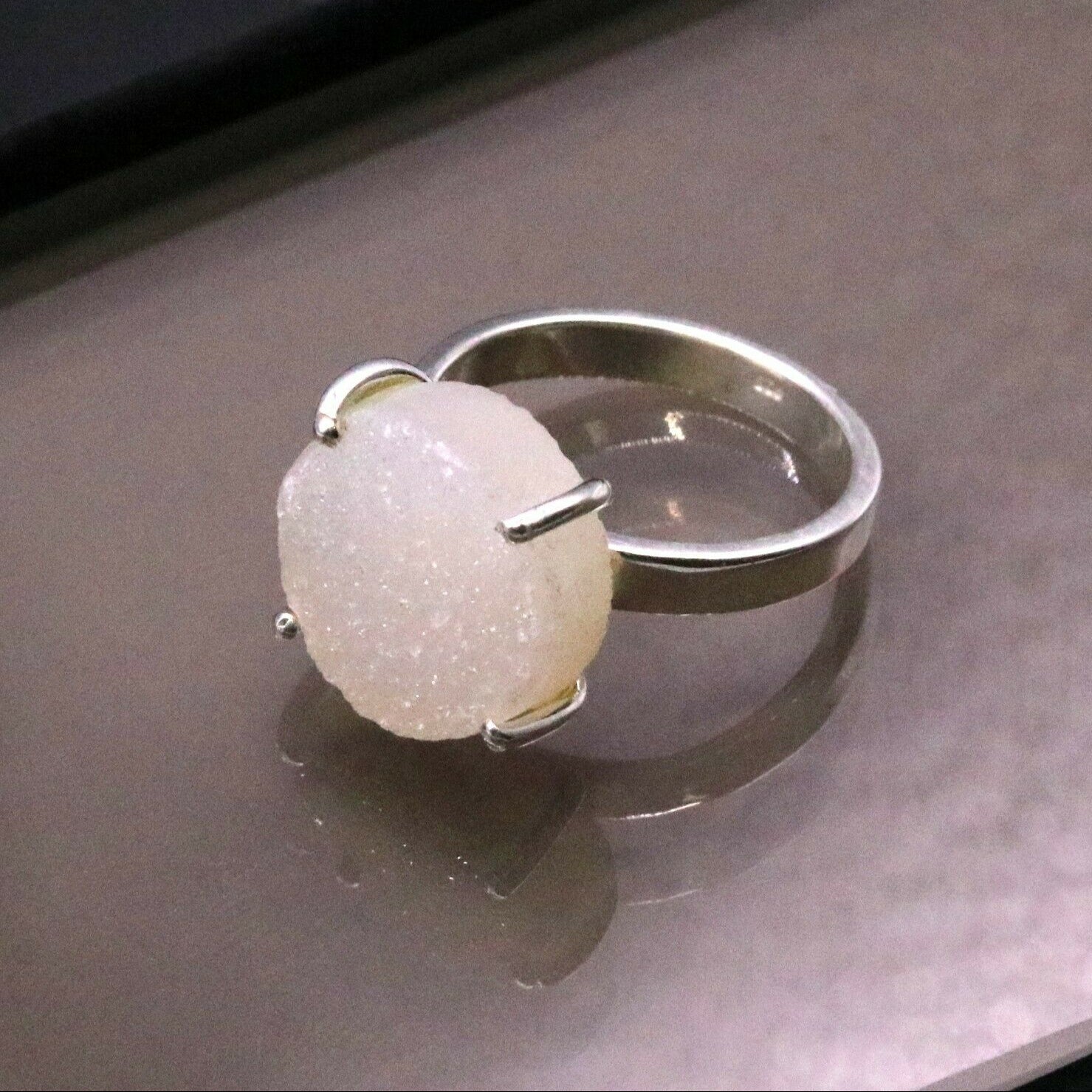 925 SILVER HANDMADE GIFTING WEDDING UNCUT TWO STONE RING BAND UNISEX sr105 - TRIBAL ORNAMENTS