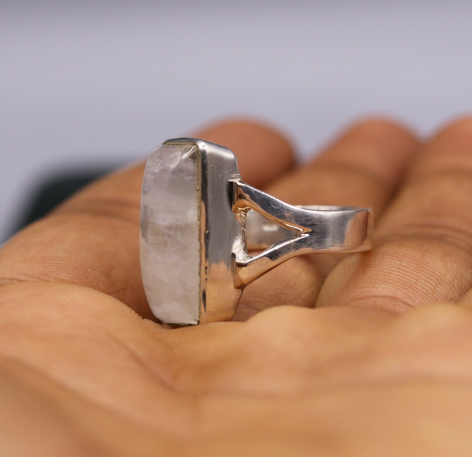 AMAZING 925 SILVER ANNIVERSARY WEDDING RAINBOW MOONSTONE RING BAND GIFTS sr108 - TRIBAL ORNAMENTS