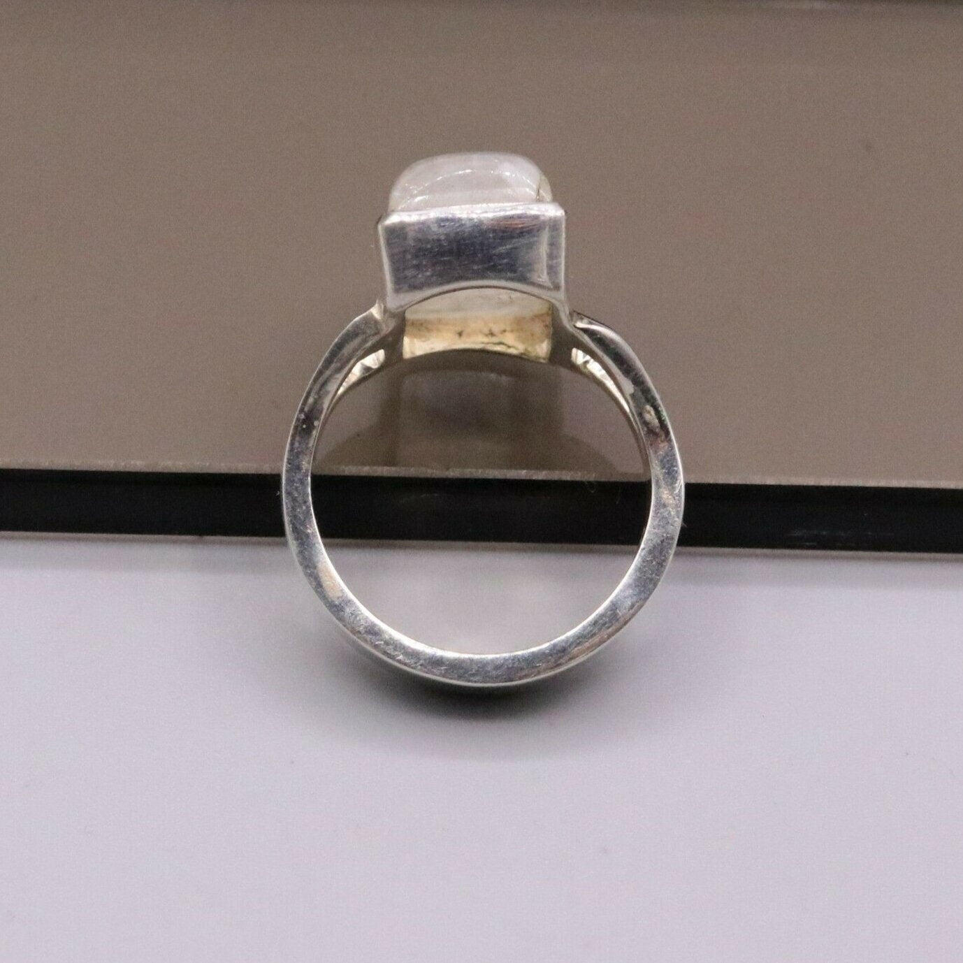 AMAZING 925 SILVER ANNIVERSARY WEDDING RAINBOW MOONSTONE RING BAND GIFTS sr108 - TRIBAL ORNAMENTS