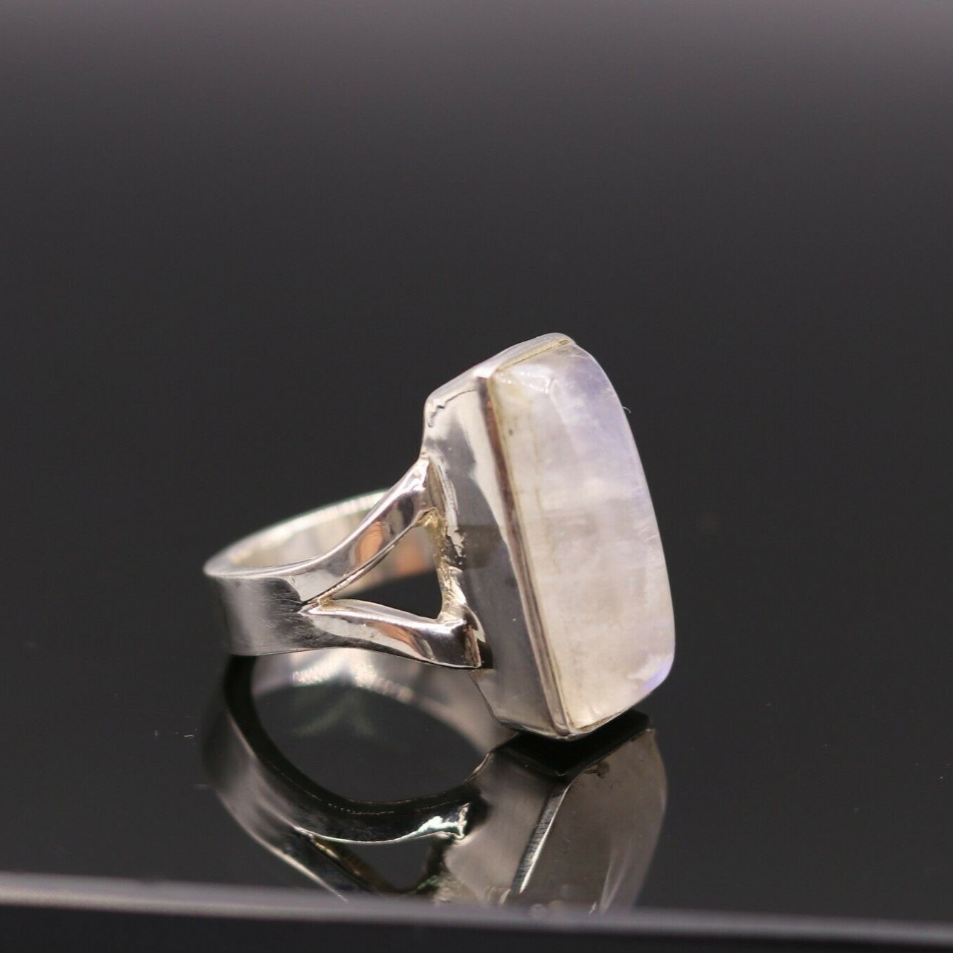 AMAZING 925 SILVER ANNIVERSARY WEDDING RAINBOW MOONSTONE RING BAND GIFTS sr108 - TRIBAL ORNAMENTS