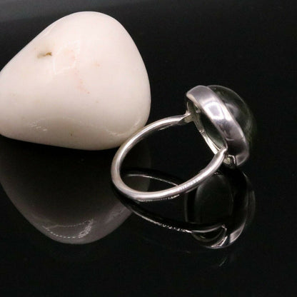 Unisex stone ring by Tribal Ornaments featuring a sleek band, perfect for engagement or anniversary gifts.