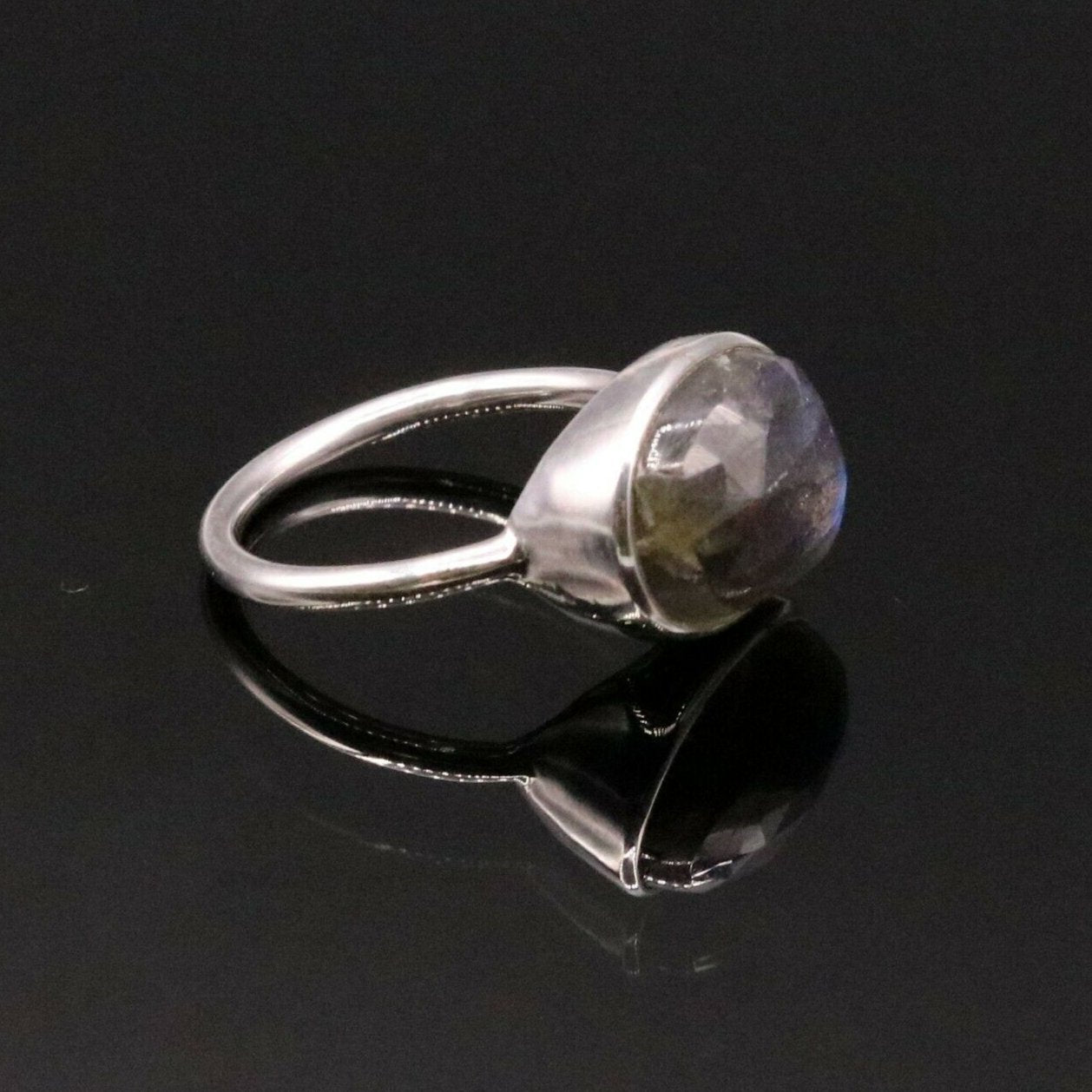 EXCELLENT BLUE FIRE LABRADORITE STONE 925 SOLID SILVER RING UNISEX BAND sr152 - TRIBAL ORNAMENTS