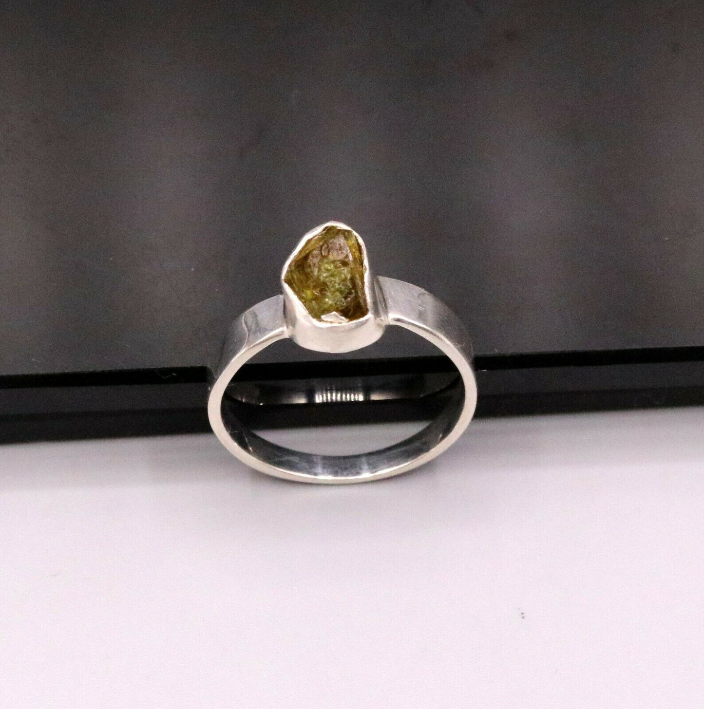 EXCELLENT ROUGH QUARTZ 925 STERLING SILVER STYLISH RING BAND GIFTING sr130 - TRIBAL ORNAMENTS