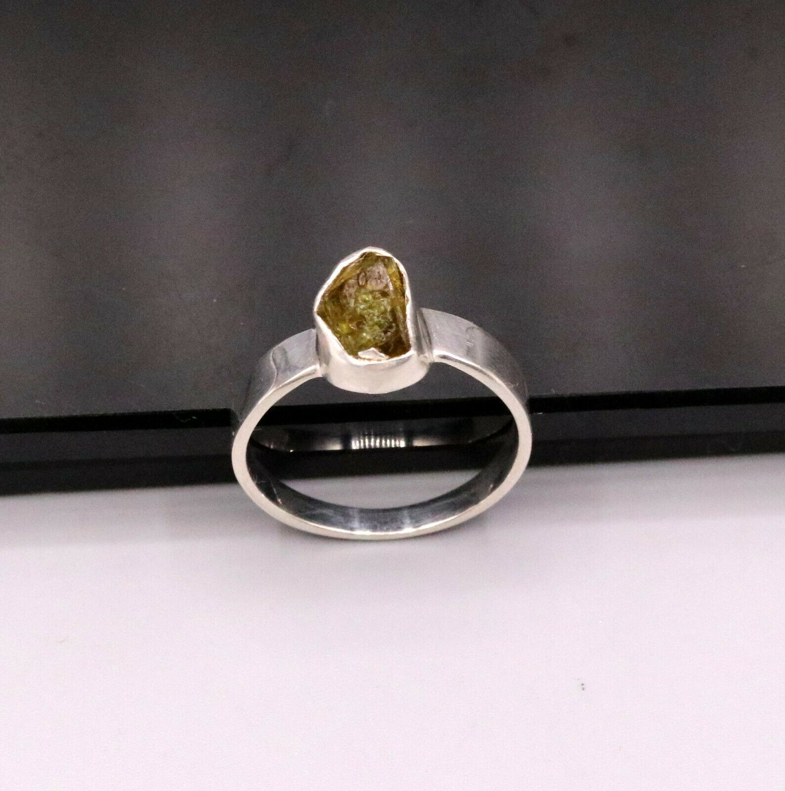 EXCELLENT ROUGH QUARTZ 925 STERLING SILVER STYLISH RING BAND GIFTING sr130 - TRIBAL ORNAMENTS