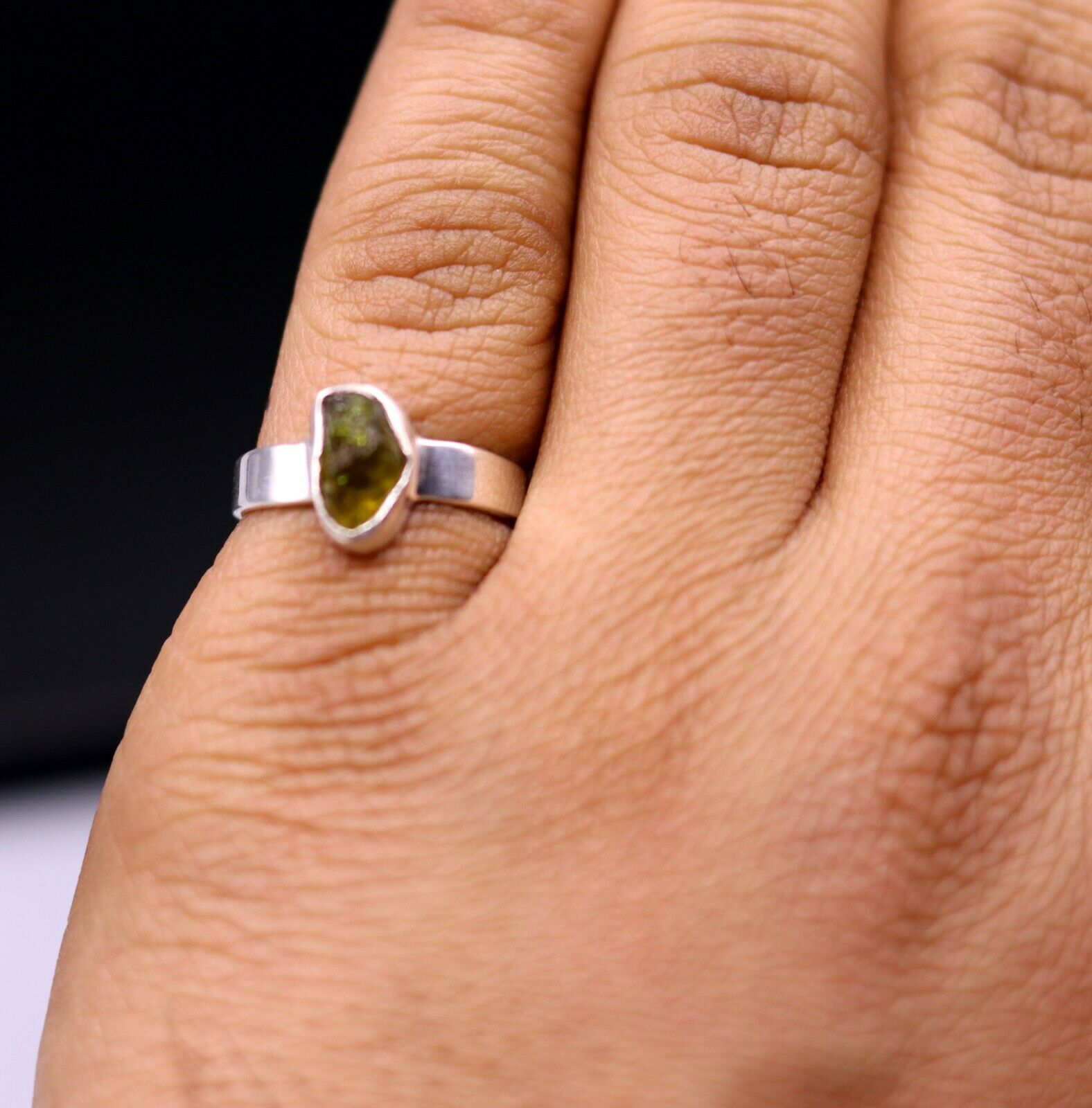 EXCELLENT ROUGH QUARTZ 925 STERLING SILVER STYLISH RING BAND GIFTING sr130 - TRIBAL ORNAMENTS