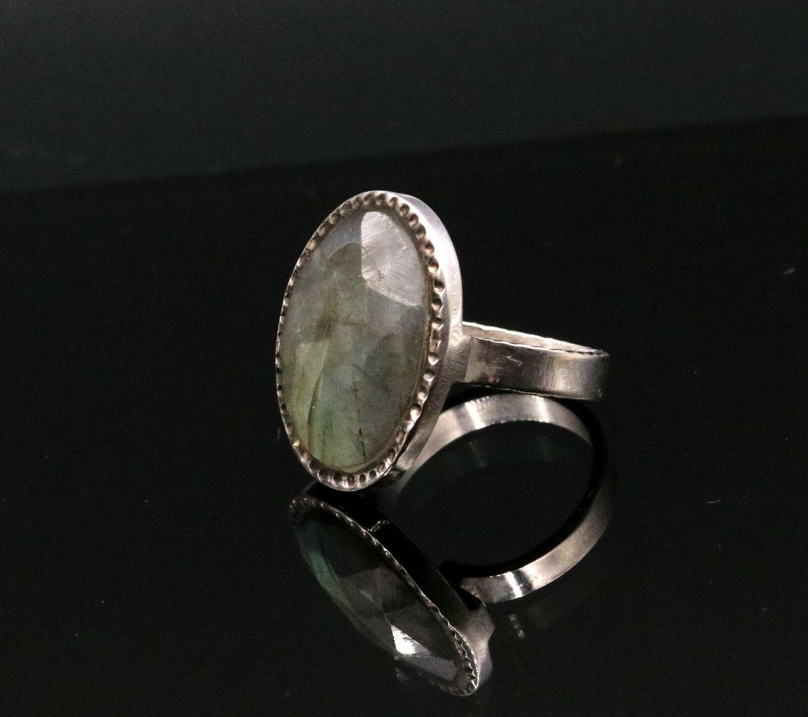 FABULOUS LABRADORITE 925 SOLID SILVER UNISEX ANTIQUE DESIGN RING BAND GIFT sr92 - TRIBAL ORNAMENTS