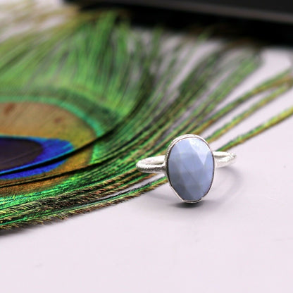 Handmade silver ring with a colorful stone, unisex design, ideal for anniversary gifts, by TRIBAL ORNAMENTS.