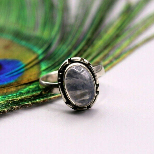 RAINBOW MOONSTONE HANDMADE 925 SOLID SILVER UNISEX ANNIVERSARY GIFTING sr163 - TRIBAL ORNAMENTS