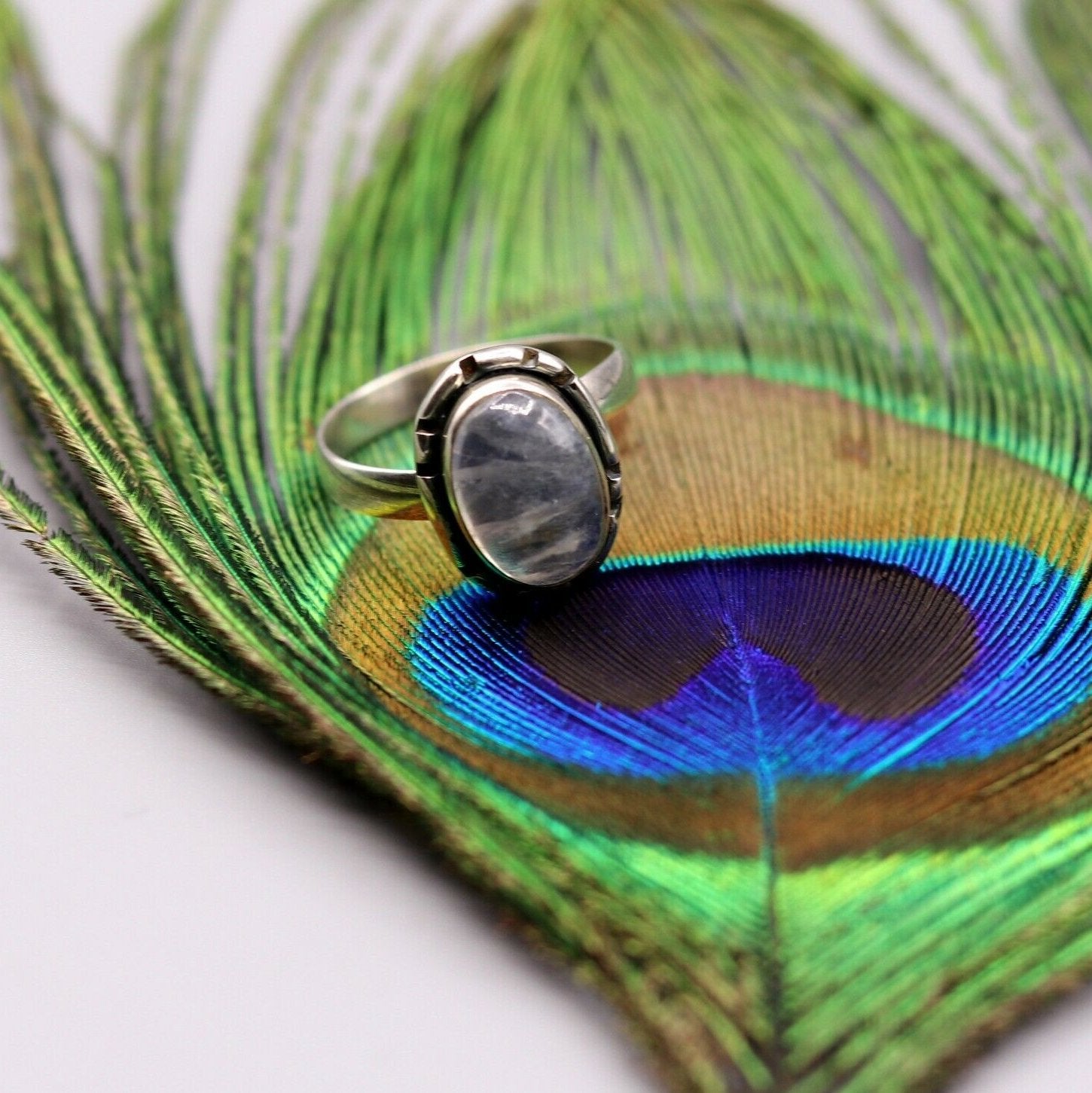 RAINBOW MOONSTONE HANDMADE 925 SOLID SILVER UNISEX ANNIVERSARY GIFTING sr163 - TRIBAL ORNAMENTS