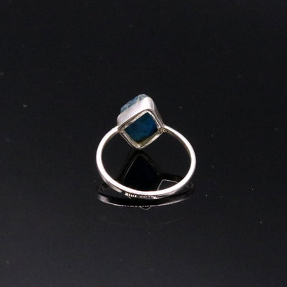 Uncut rough stone vintage designer sterling silver ring band by Tribal Ornaments, showcasing a solid 925 silver craftsmanship.