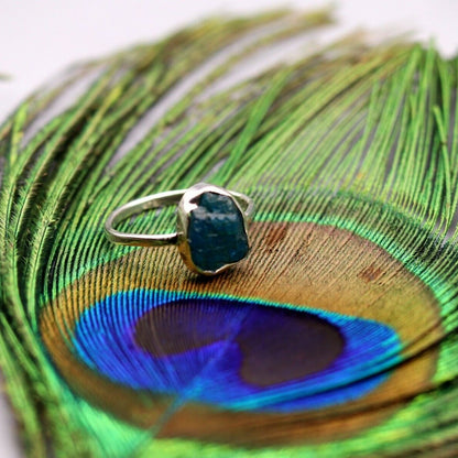 Uncut rough stone vintage sterling silver ring band by Tribal Ornaments, featuring a solid 925 silver design with a rustic finish.
