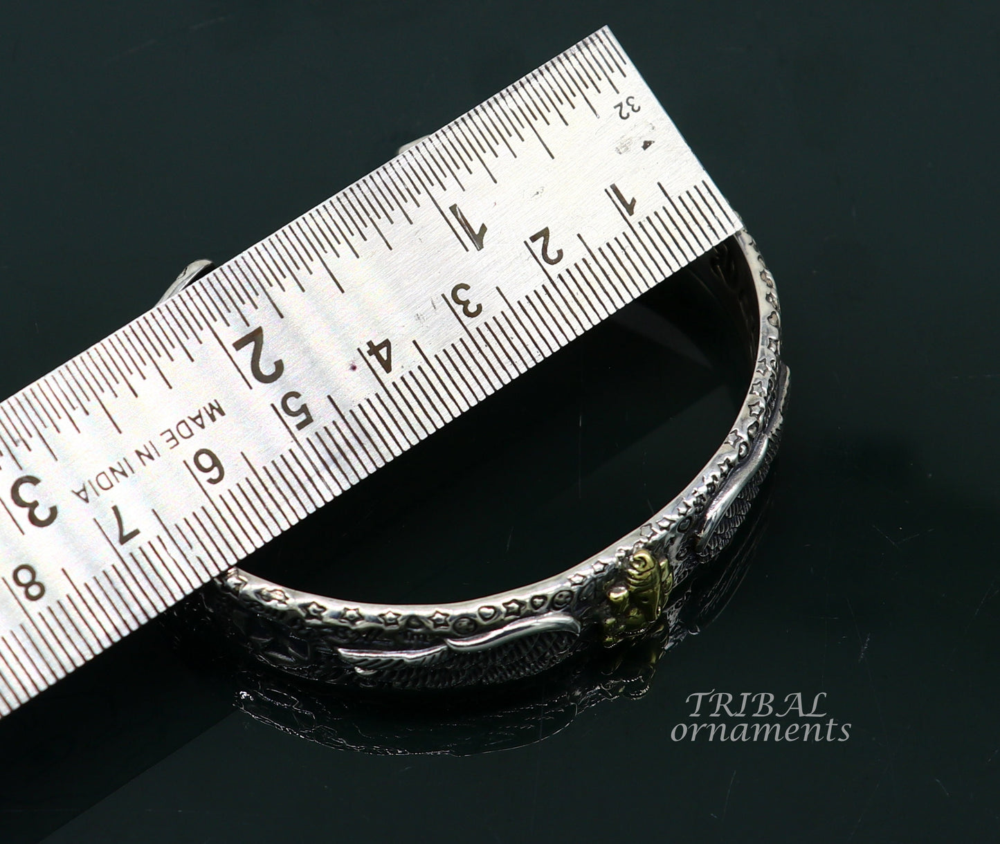 925 sterling silver or Gold polished customized lord Ganesh design adjustable tribal cuff kada bracelet Tribal ethnic jewelry Gcuff114 - TRIBAL ORNAMENTS