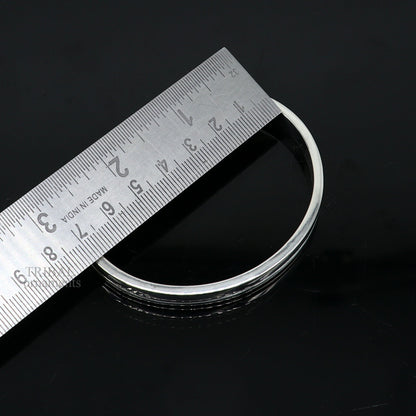 Sterling silver or gold polished handmade tribal bangle bracelet with plain design, unisex cuff jewelry by TRIBAL ORNAMENTS.