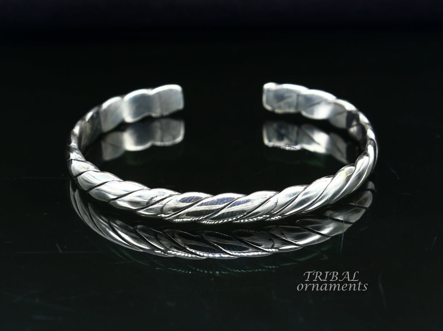 925 sterling silver or Gold polished handmade unique design open face adjustable bangle cuff bracelet kada gifting jewelry Gcuff116 - TRIBAL ORNAMENTS