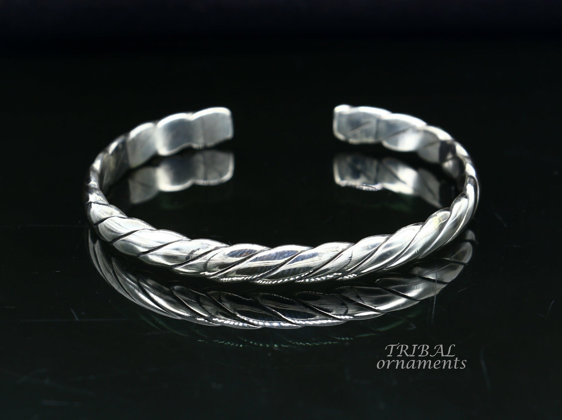 925 sterling silver or Gold polished handmade unique design open face adjustable bangle cuff bracelet kada gifting jewelry Gcuff116 - TRIBAL ORNAMENTS