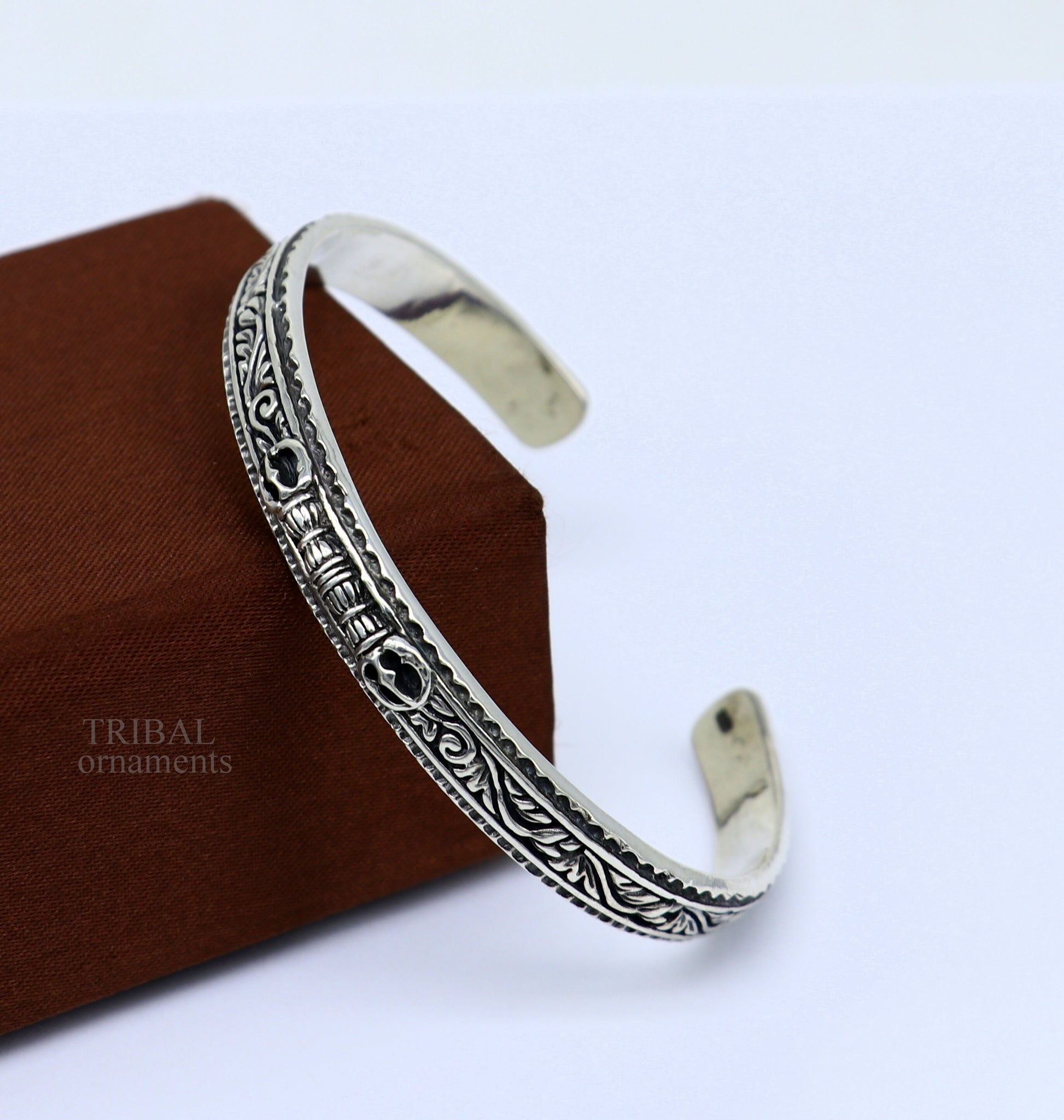 925 sterling silver or Gold polished handmade vintage design Divine Bangle cuff bracelet kada, best unisex tribal gifting jewelry Gcuff115 - TRIBAL ORNAMENTS