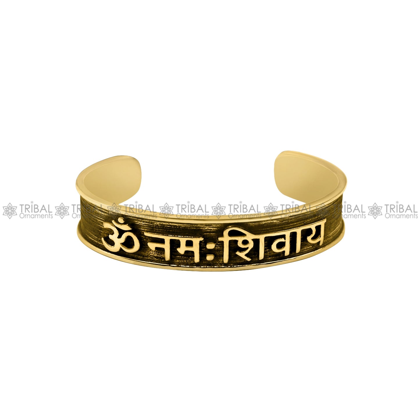 Amazing "Aum namah shivay "open face cuff kada 925 sterling silver handmade cuff bracelet silver or gold polished as buyer choice Gnsk42 - TRIBAL ORNAMENTS