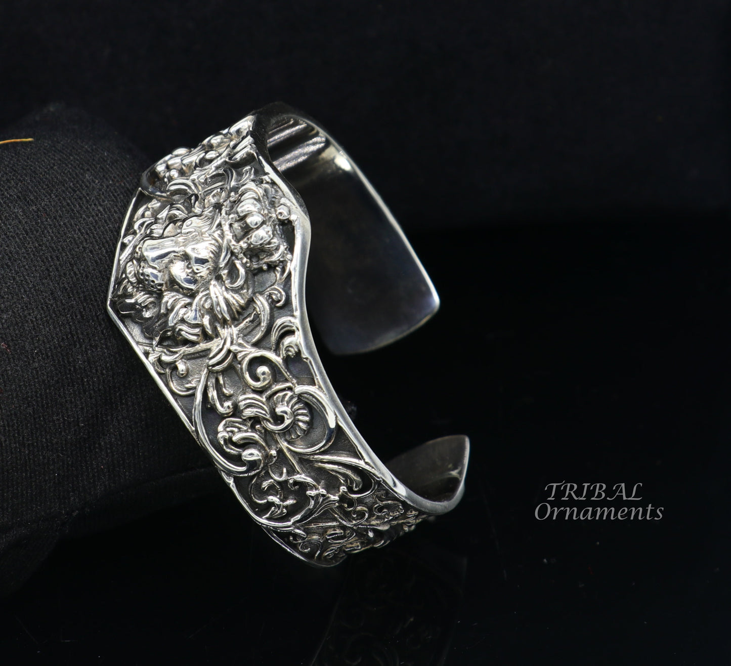 Amazing lion cuff kada 925 sterling silver handmade amazing cuff bracelet silver or gold polished as buyer choice Gcuff99 - TRIBAL ORNAMENTS